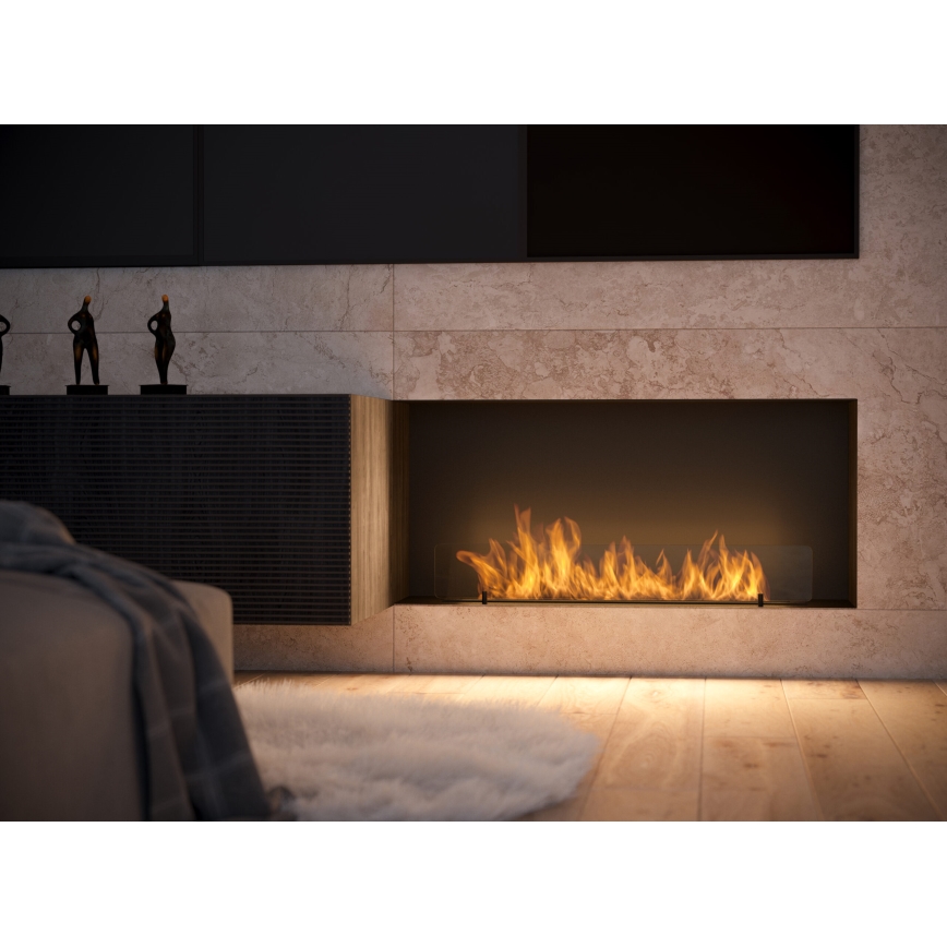 InFire - Sisäänrakennettu BIO takka 100x45 cm 3kW musta