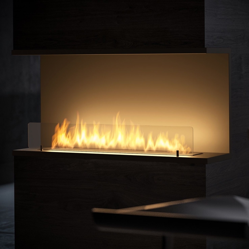 InFire - Sisäänrakennettu BIO takka 100x50 cm 3kW musta