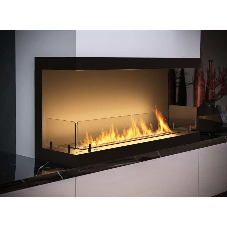 InFire - Sisäänrakennettu BIO takka 100x50 cm 3kW musta