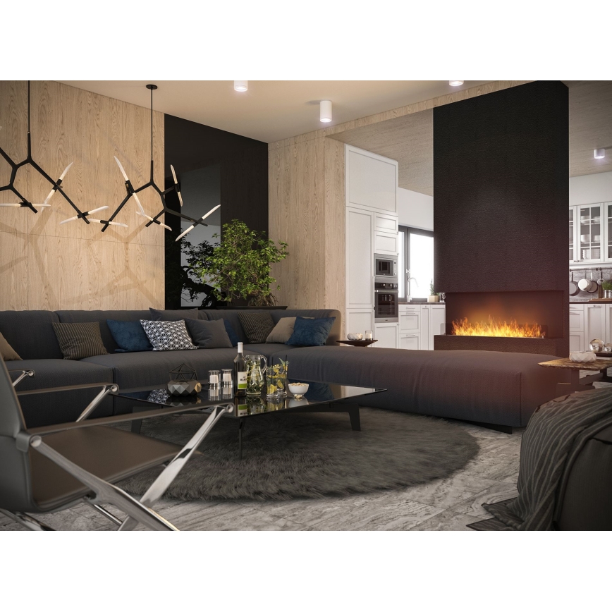 InFire - Sisäänrakennettu BIO takka 120x45 cm 3kW musta