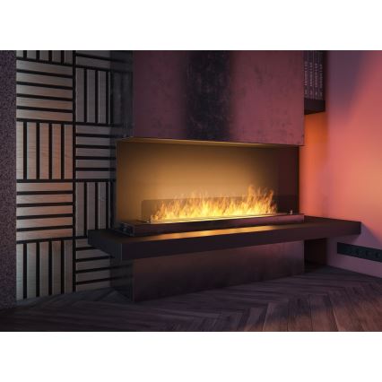 InFire - Sisäänrakennettu BIO takka 120x45 cm 3kW musta