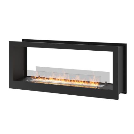 InFire - Sisäänrakennettu BIO takka 120x50 cm 3kW kaksipuolinen