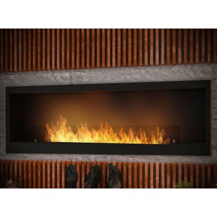 InFire - Sisäänrakennettu BIO takka 150x50 cm 4,2kW musta