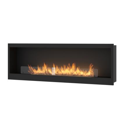 InFire - Sisäänrakennettu BIO takka 150x50 cm 4,2kW musta