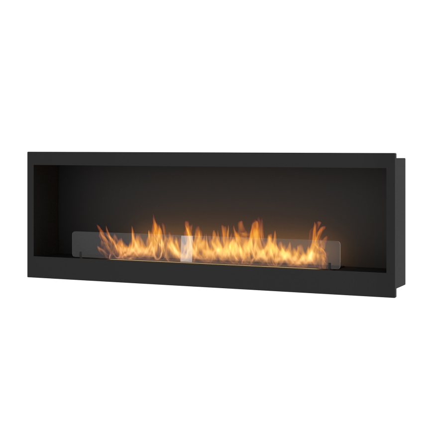InFire - Sisäänrakennettu BIO takka 150x50 cm 4,2kW musta