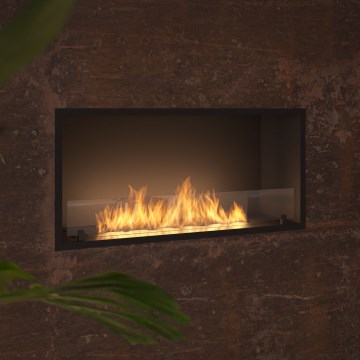 InFire - Sisäänrakennettu BIO takka 49,4x104,4 cm 6kW musta