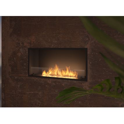 InFire - Sisäänrakennettu BIO takka 49,4x104,4 cm 6kW musta