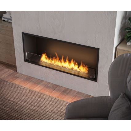 InFire - Sisäänrakennettu BIO takka 49,4x124,4 cm 6kW musta