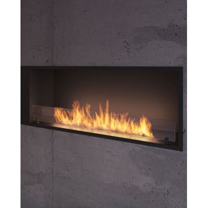 InFire - Sisäänrakennettu BIO takka 49,4x124,4 cm 6kW musta