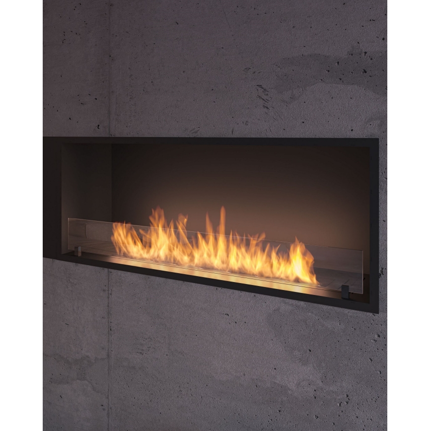 InFire - Sisäänrakennettu BIO takka 49,4x124,4 cm 6kW musta
