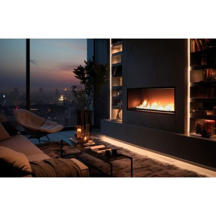 InFire - Sisäänrakennettu BIO takka 49,4x124,4 cm 6kW musta