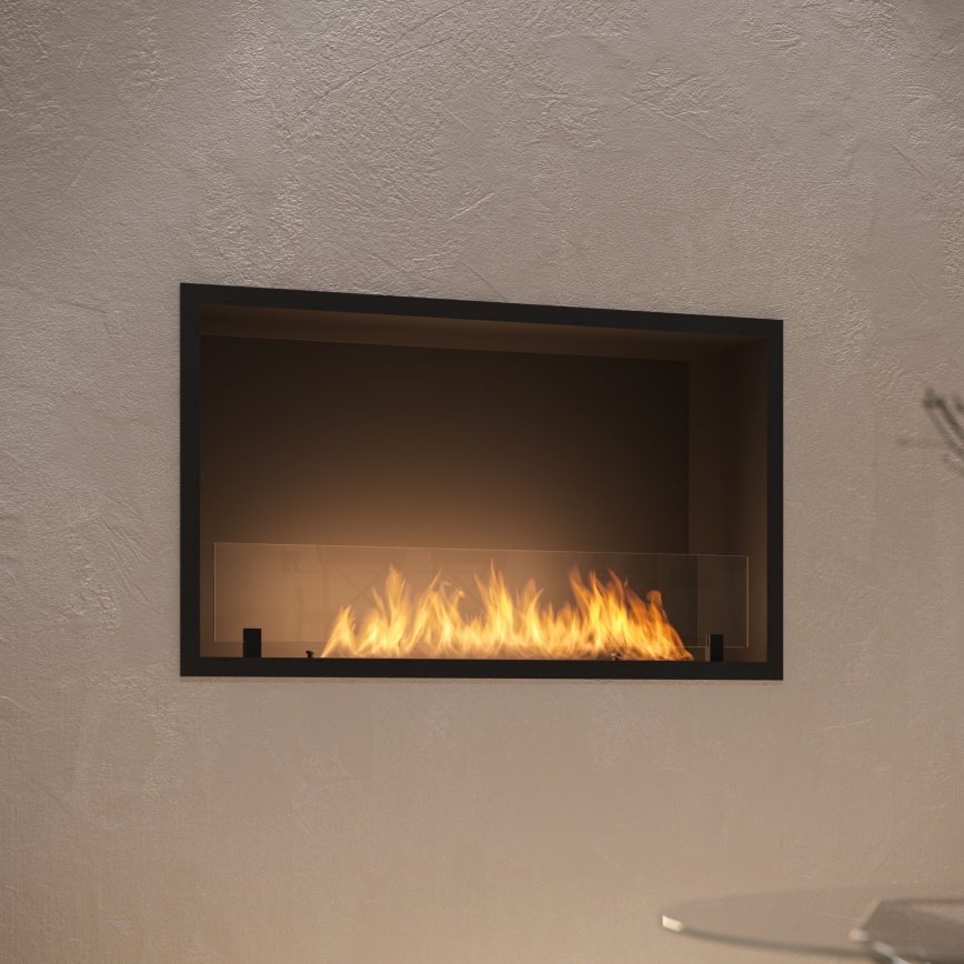 InFire - Sisäänrakennettu BIO takka 49,4x84,4 cm 3,5kW musta