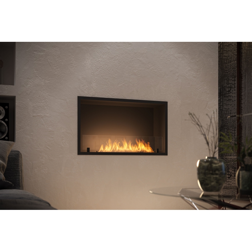 InFire - Sisäänrakennettu BIO takka 49,4x84,4 cm 3,5kW musta