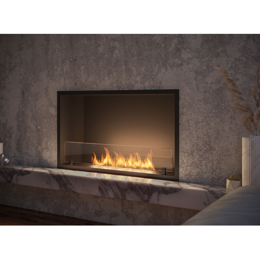 InFire - Sisäänrakennettu BIO takka 49,4x84,4 cm 3,5kW musta