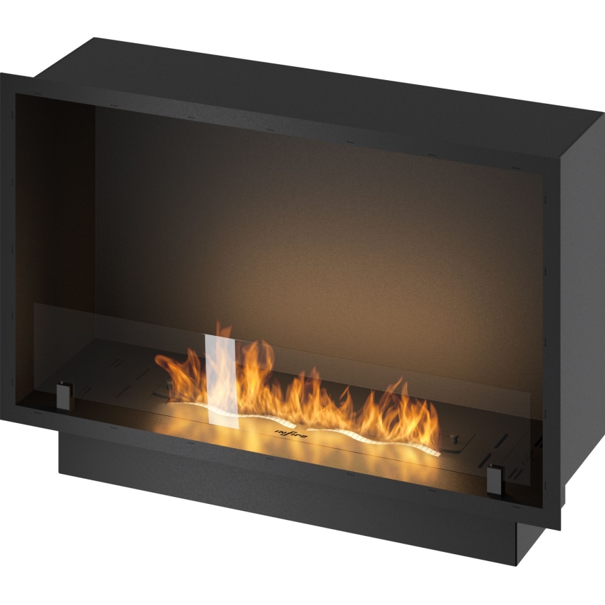 InFire - Sisäänrakennettu BIO takka 49,4x84,4 cm 3,5kW musta