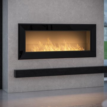 InFire - Sisäänrakennettu BIO takka 49x120 cm 3kW musta