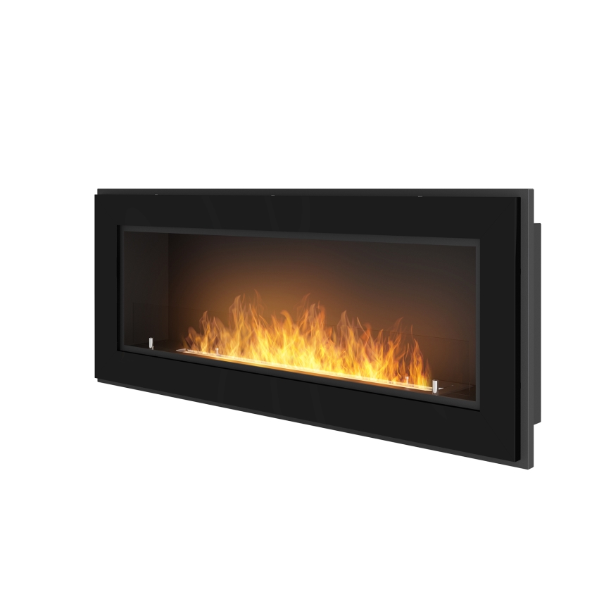 InFire - Sisäänrakennettu BIO takka 49x120 cm 3kW musta