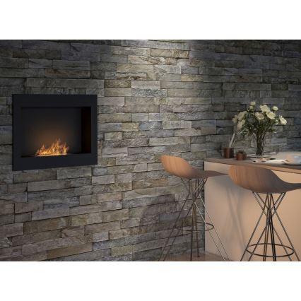 InFire - Sisäänrakennettu BIO takka 49x60 cm 3kW musta