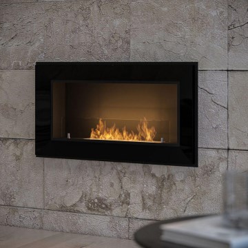 InFire - Sisäänrakennettu BIO takka 49x90 cm 3kW musta