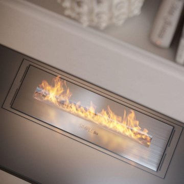 InFire - Sisäänrakennettu BIO takka 5,5x50 cm 3kW mattakromi