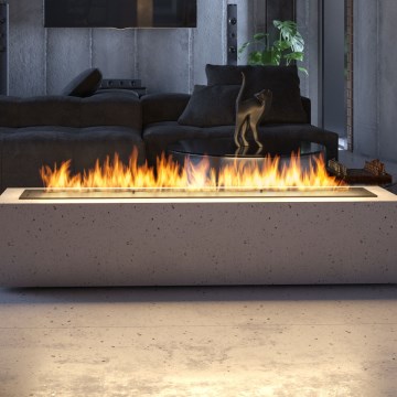 InFire - Sisäänrakennettu BIO takka 7,5x120 cm 7kW musta