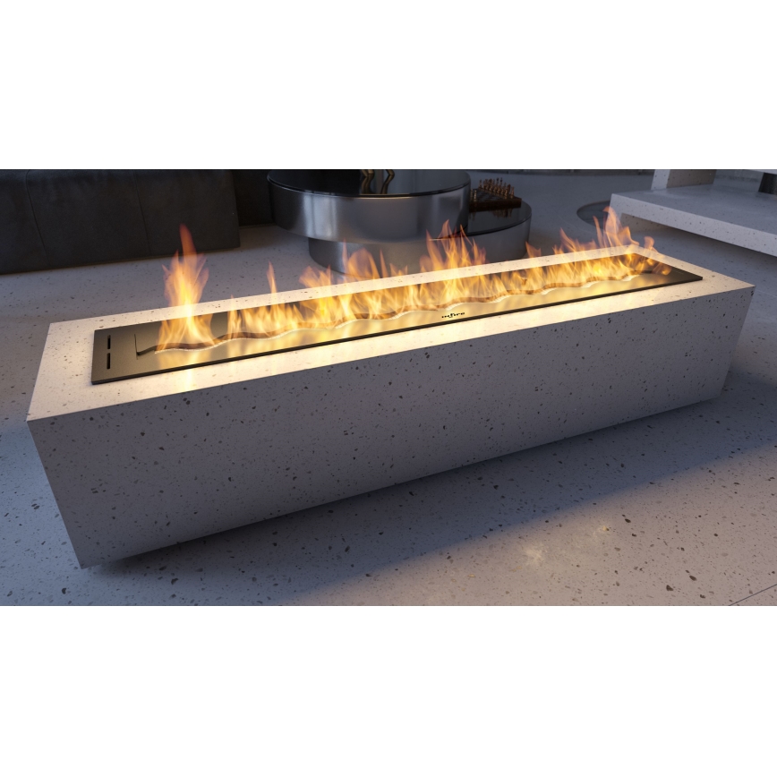 InFire - Sisäänrakennettu BIO takka 7,5x120 cm 7kW musta