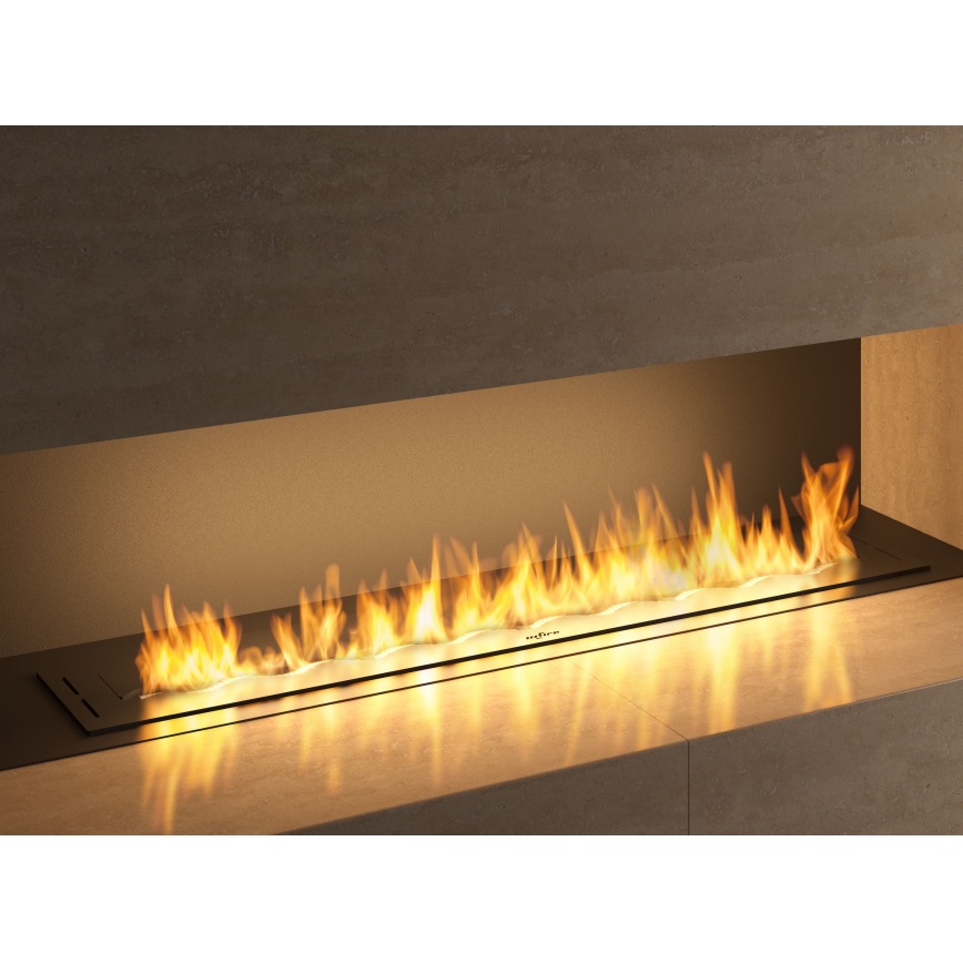 InFire - Sisäänrakennettu BIO takka 7,5x120 cm 7kW musta