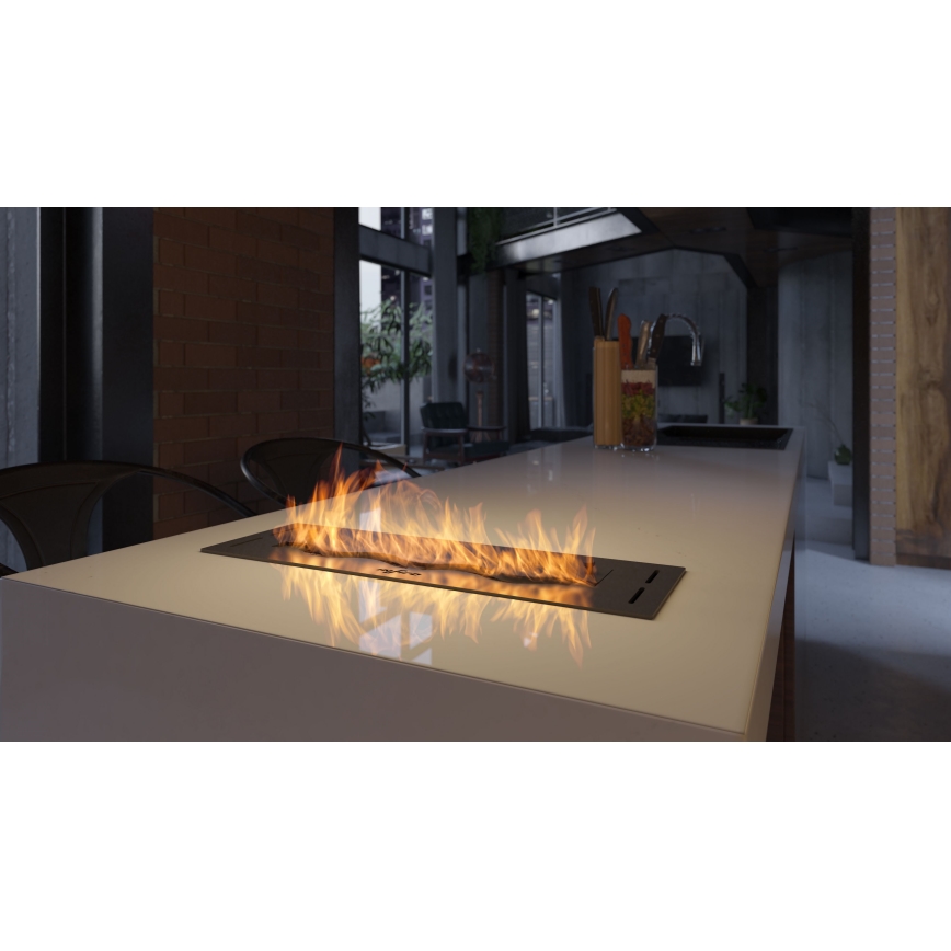 InFire - Sisäänrakennettu BIO takka 7,5x50 cm 3,5kW musta