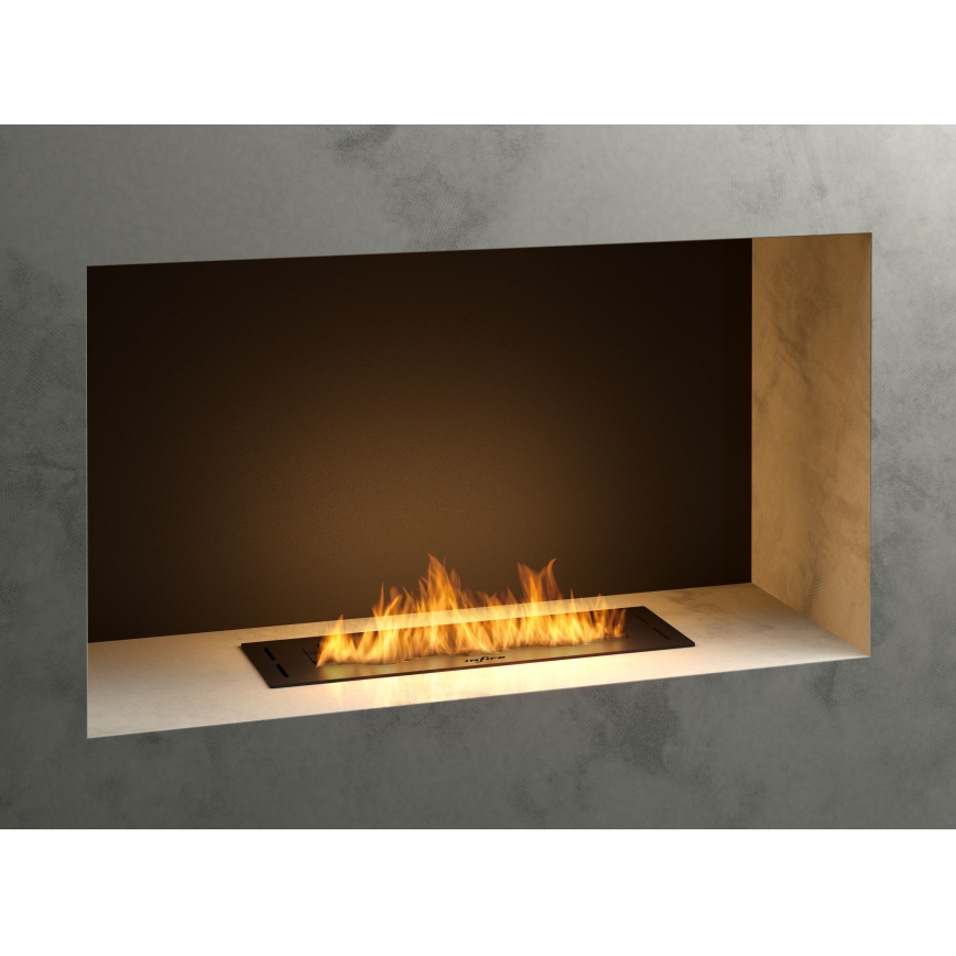 InFire - Sisäänrakennettu BIO takka 7,5x50 cm 3,5kW musta