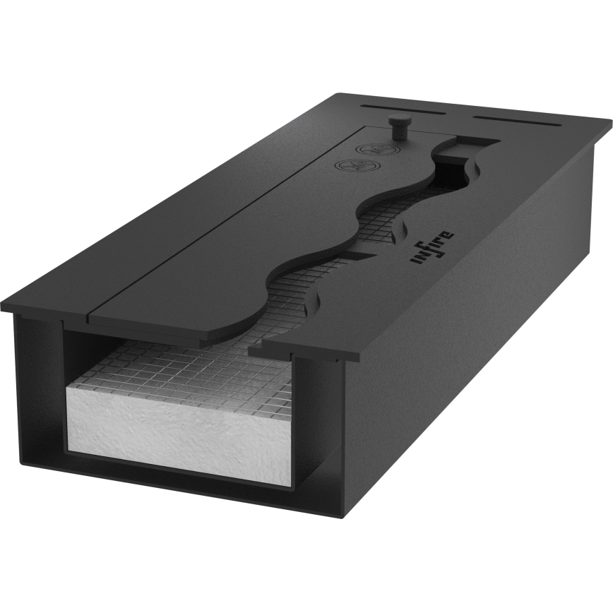 InFire - Sisäänrakennettu BIO takka 7,5x50 cm 3,5kW musta