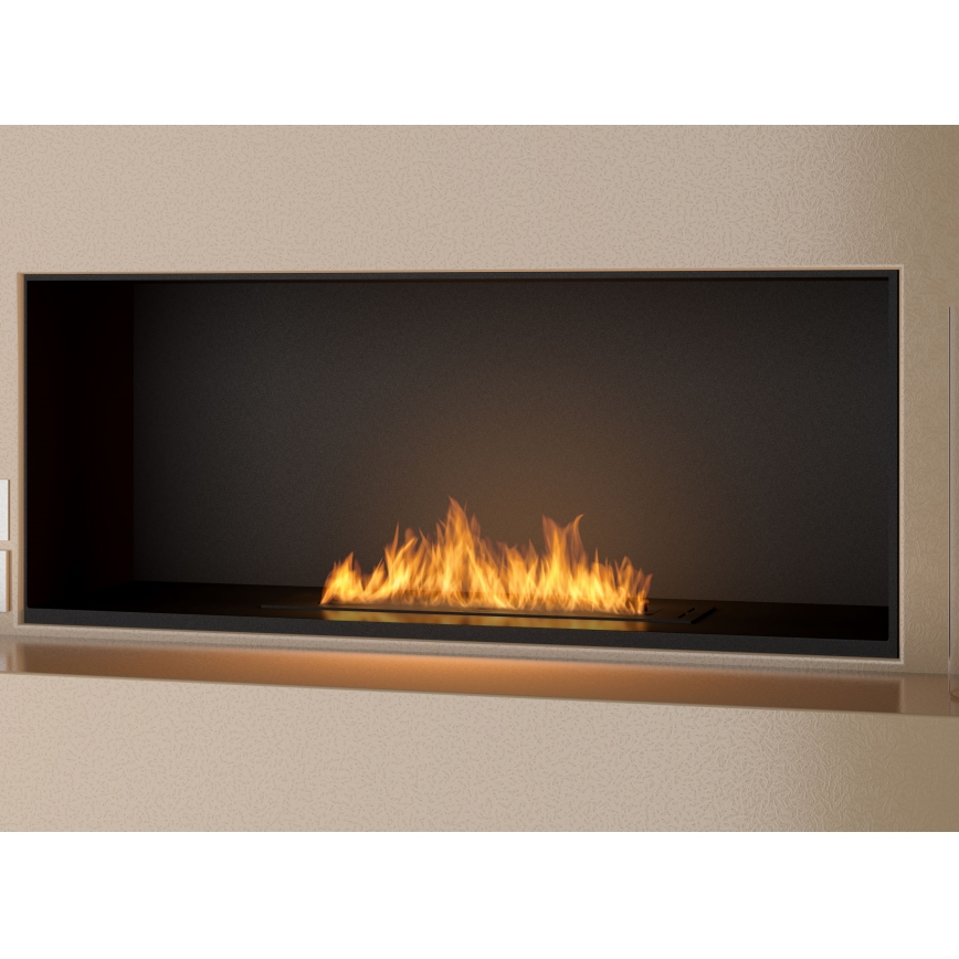 InFire - Sisäänrakennettu BIO takka 7,5x60 cm 3,5kW musta