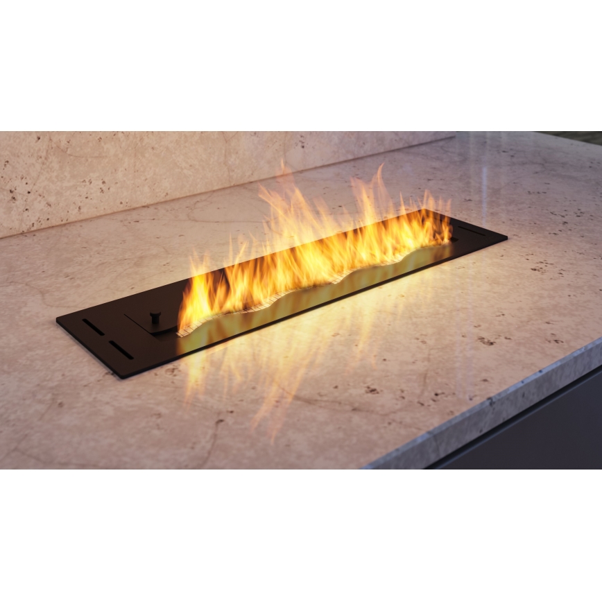 InFire - Sisäänrakennettu BIO takka 7,5x60 cm 3,5kW musta