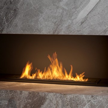 InFire - Sisäänrakennettu BIO takka 7,5x80 cm 6kW musta