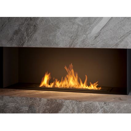 InFire - Sisäänrakennettu BIO takka 7,5x80 cm 6kW musta