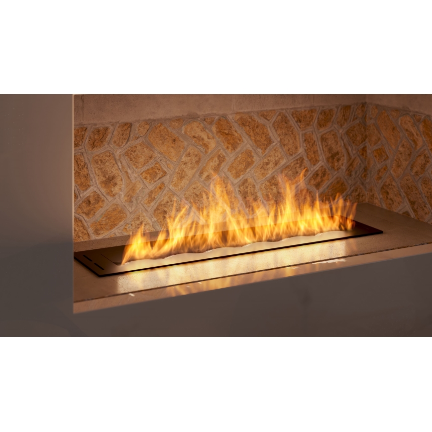 InFire - Sisäänrakennettu BIO takka 7,5x80 cm 6kW musta