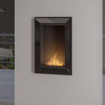 InFire - Sisäänrakennettu BIO takka 79x55 cm 3kW musta
