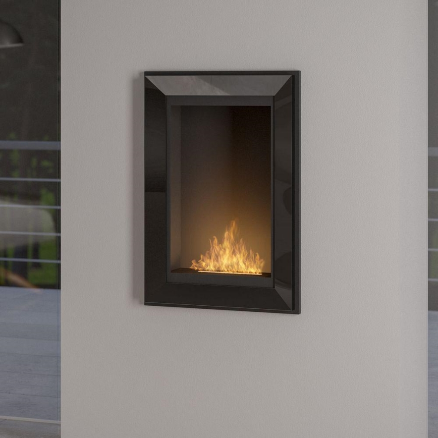 InFire - Sisäänrakennettu BIO takka 79x55 cm 3kW musta