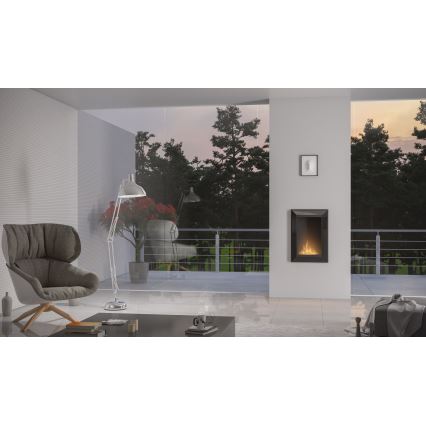 InFire - Sisäänrakennettu BIO takka 79x55 cm 3kW musta
