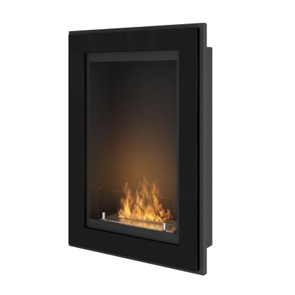 InFire - Sisäänrakennettu BIO takka 79x55 cm 3kW musta