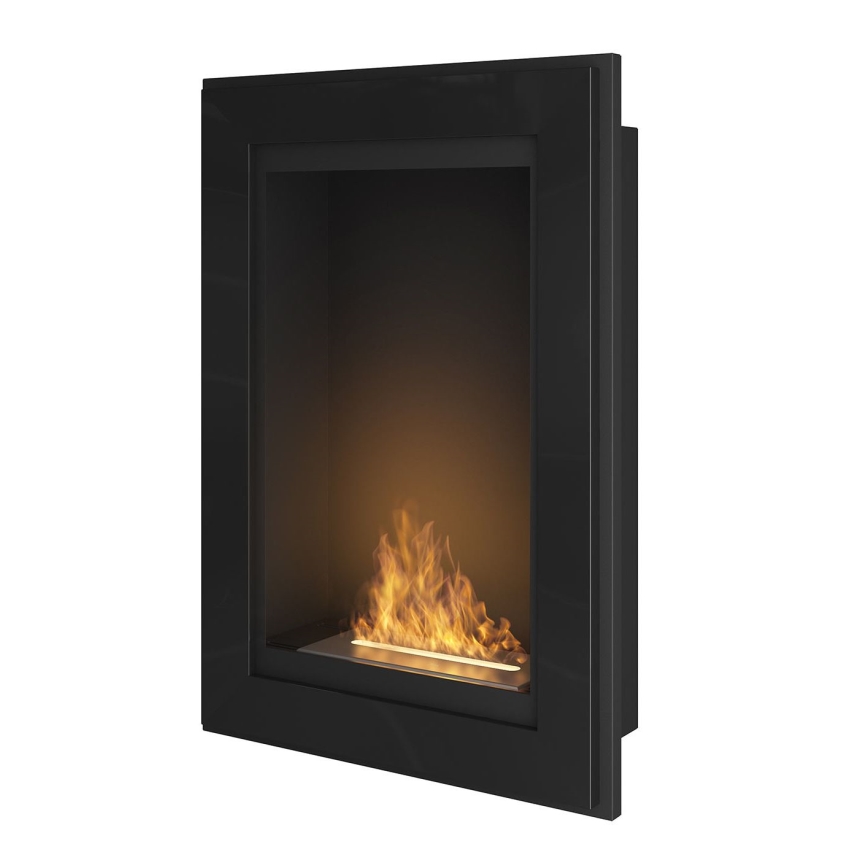 InFire - Sisäänrakennettu BIO takka 79x55 cm 3kW musta