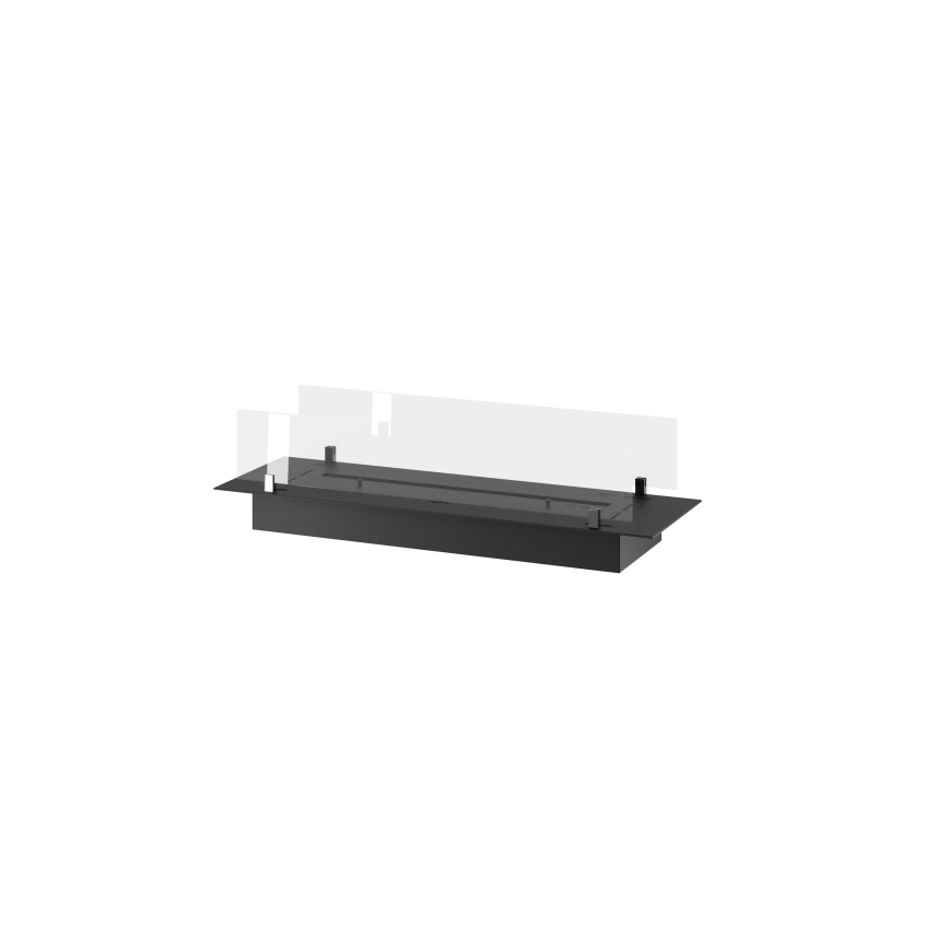 InFire - Sisäänrakennettu BIO takka 8,5x100 cm 6kW musta