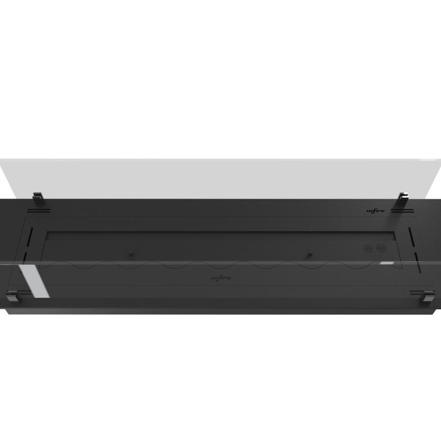 InFire - Sisäänrakennettu BIO takka 8,5x100 cm 6kW musta