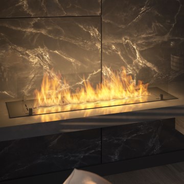 InFire - Sisäänrakennettu BIO takka 8,5x120 cm 6kW musta