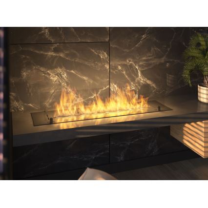 InFire - Sisäänrakennettu BIO takka 8,5x120 cm 6kW musta