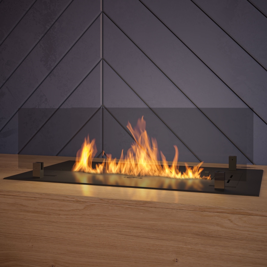 InFire - Sisäänrakennettu BIO takka 8,5x60 cm 3,5kW musta