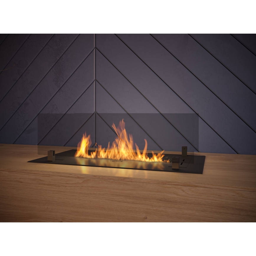 InFire - Sisäänrakennettu BIO takka 8,5x60 cm 3,5kW musta