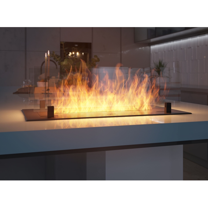 InFire - Sisäänrakennettu BIO takka 8,5x60 cm 3,5kW musta