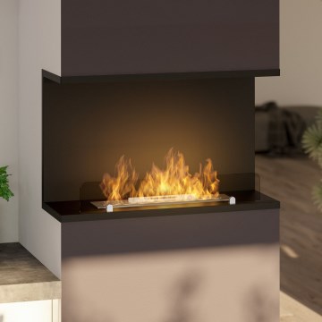 InFire - Sisäänrakennettu BIO takka 80x45 cm 3kW musta