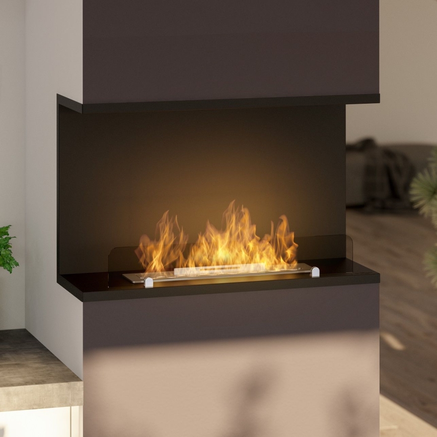 InFire - Sisäänrakennettu BIO takka 80x45 cm 3kW musta