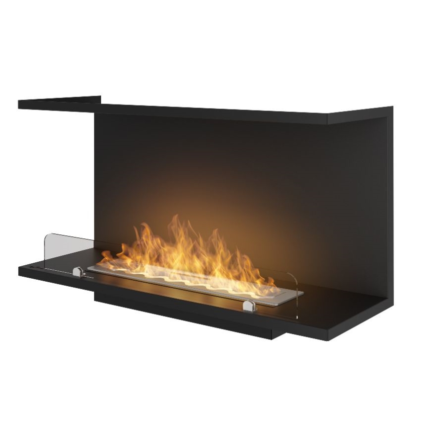 InFire - Sisäänrakennettu BIO takka 80x45 cm 3kW musta